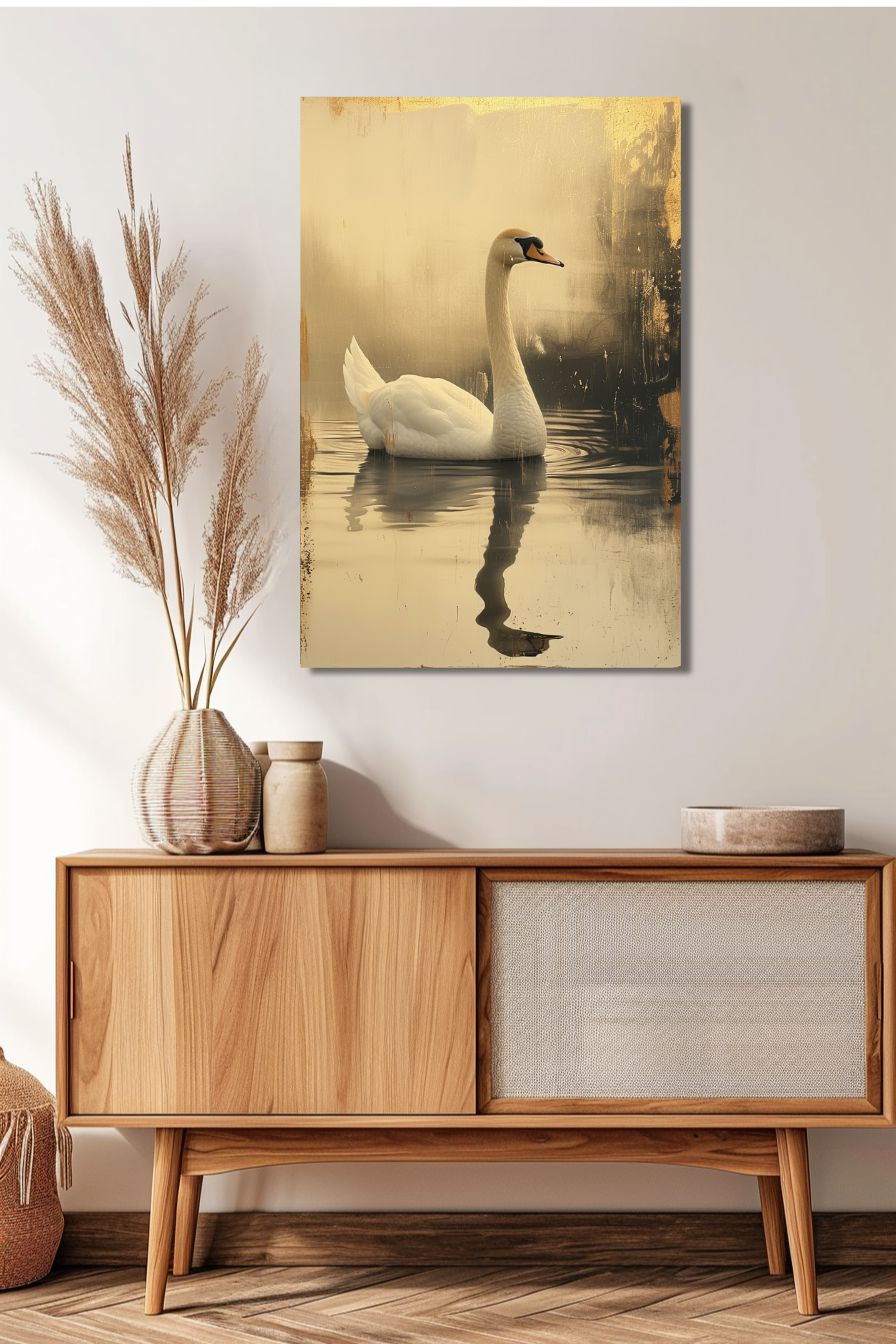 swan's golden glide-[Aluminium]-[Canvas]-[Poster]-[plexiglas]-luxeprintz