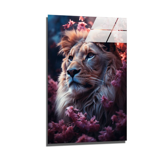 Floral Lion-[Aluminium]-[Canvas]-[Poster]-[plexiglas]-luxeprintz