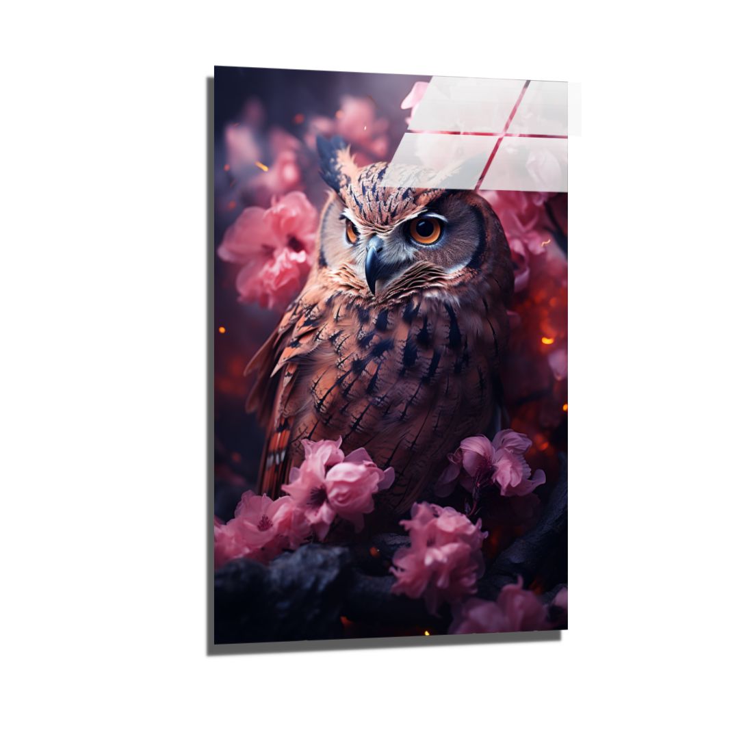 Floral Owl-[Aluminium]-[Canvas]-[Poster]-[plexiglas]-luxeprintz