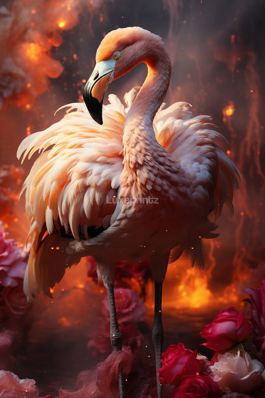 Flower Flamingo-[Aluminium]-[Canvas]-[Poster]-[plexiglas]-luxeprintz