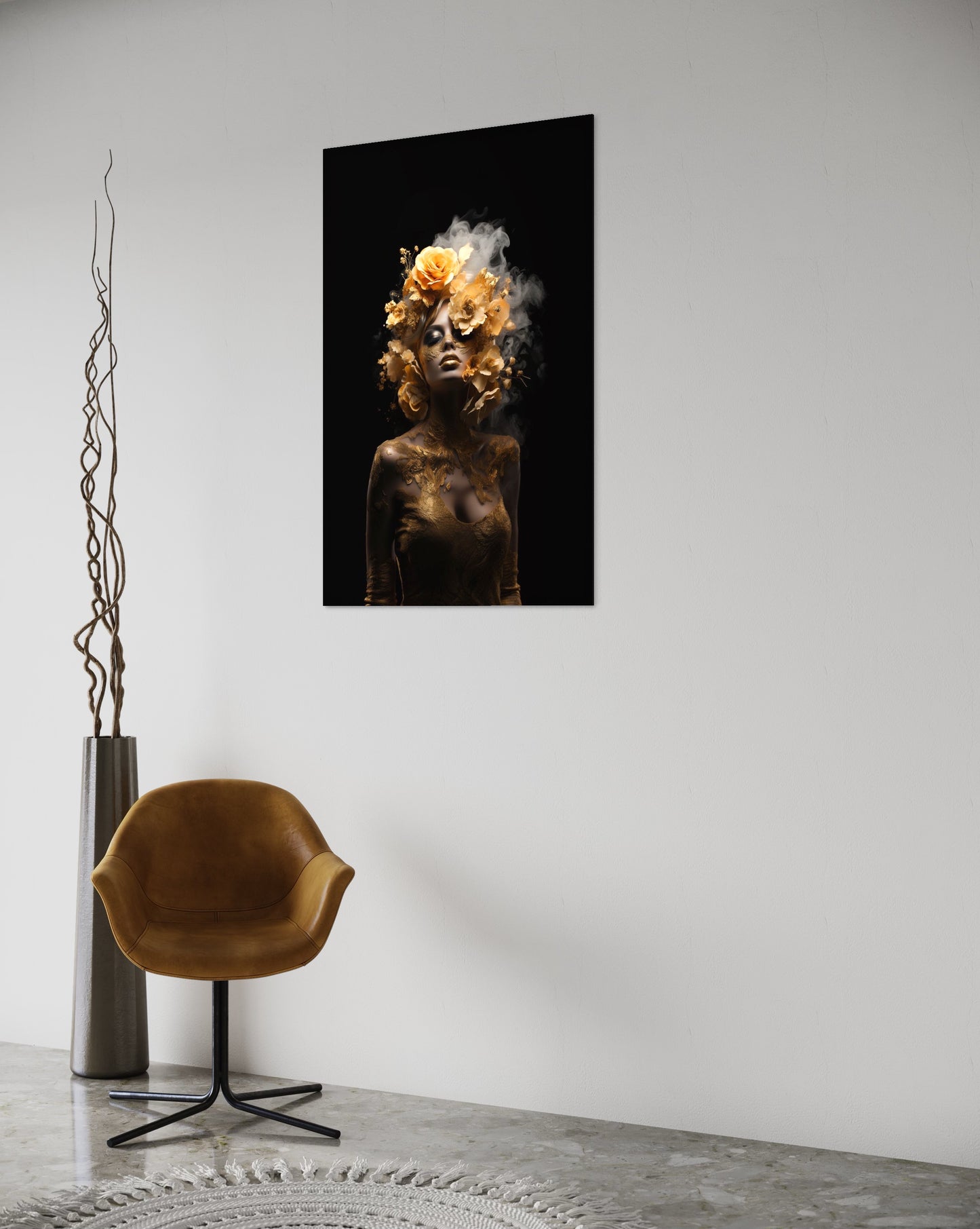 Black and gold woman-[Aluminium]-[Canvas]-[Poster]-[plexiglas]-luxeprintz