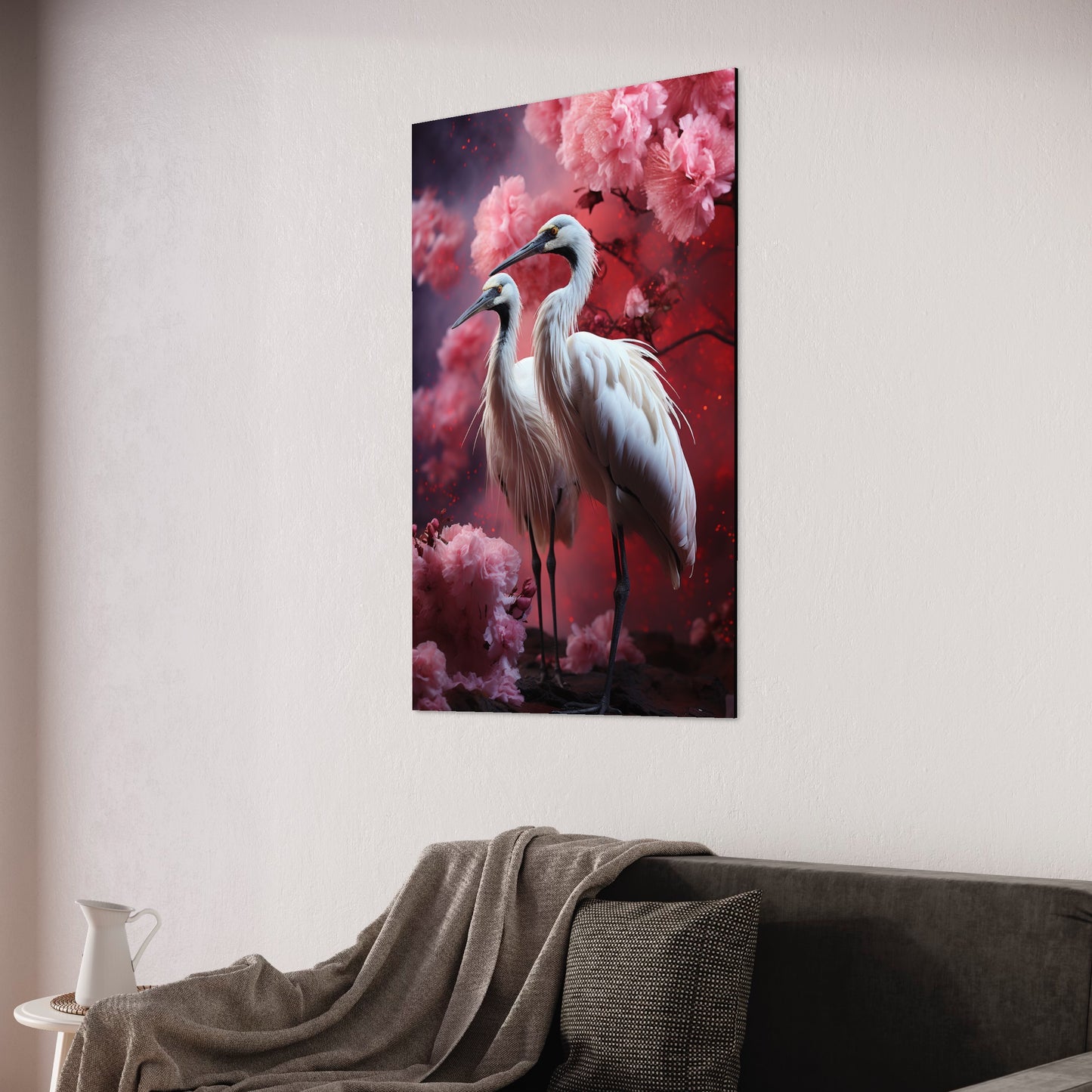 Cranes in Blush-[Aluminium]-[Canvas]-[Poster]-[plexiglas]-luxeprintz