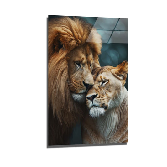 the lion's couple-[Aluminium]-[Canvas]-[Poster]-[plexiglas]-luxeprintz