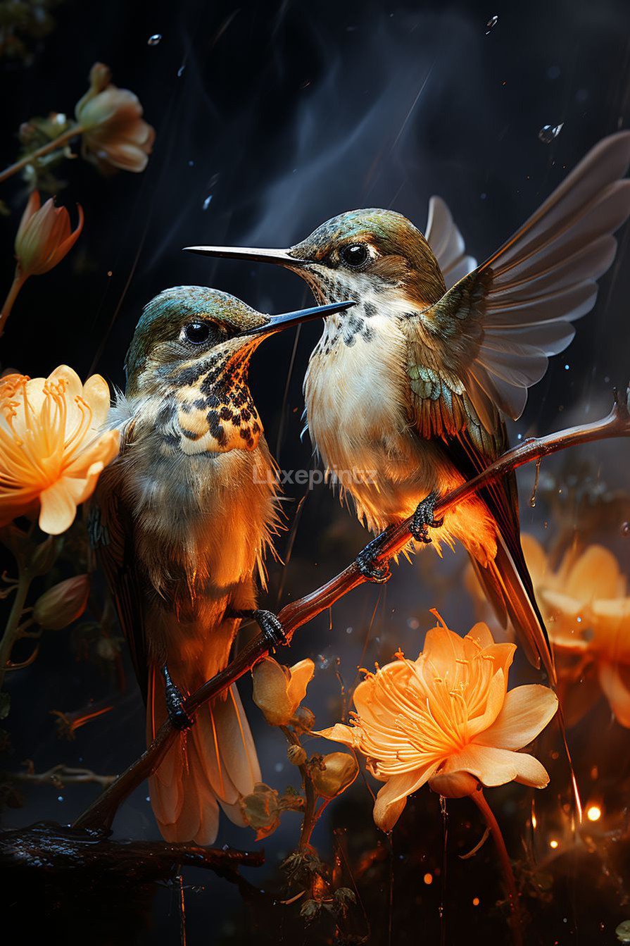 Majestic Hummingbirds-[Aluminium]-[Canvas]-[Poster]-[plexiglas]-luxeprintz
