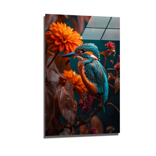 flower kingfisher-[Aluminium]-[Canvas]-[Poster]-[plexiglas]-luxeprintz