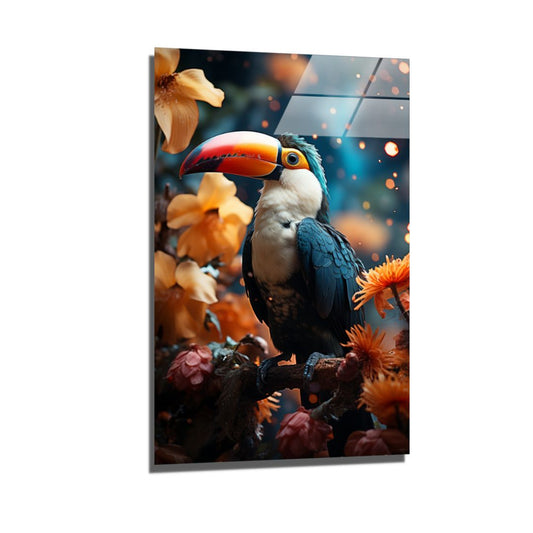 Floral Toucan-[Aluminium]-[Canvas]-[Poster]-[plexiglas]-luxeprintz