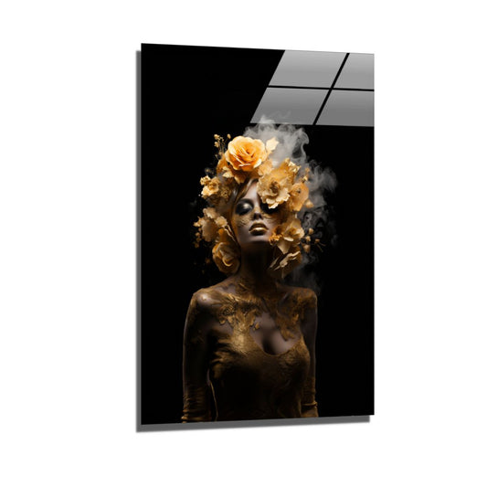 Black and gold woman-[Aluminium]-[Canvas]-[Poster]-[plexiglas]-luxeprintz