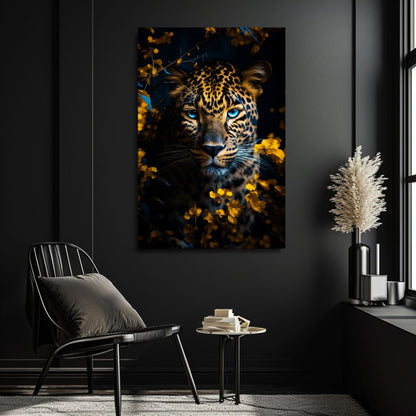 yellow flower jaguar-[Aluminium]-[Canvas]-[Poster]-[plexiglas]-luxeprintz