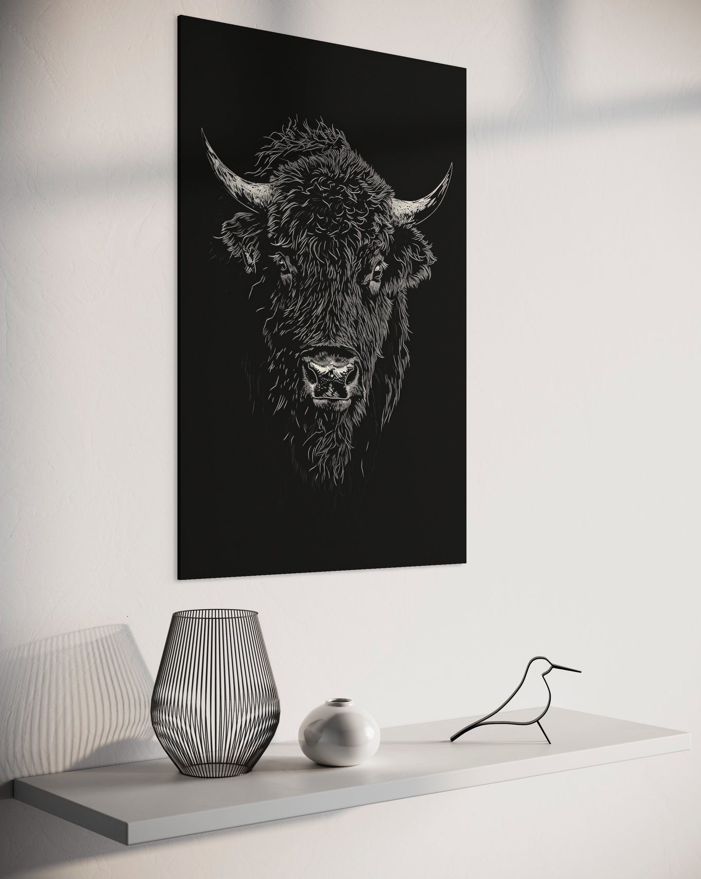 bison in black-[Aluminium]-[Canvas]-[Poster]-[plexiglas]-luxeprintz
