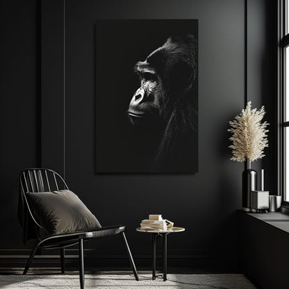 black chimpansee portrait-[Aluminium]-[Canvas]-[Poster]-[plexiglas]-luxeprintz