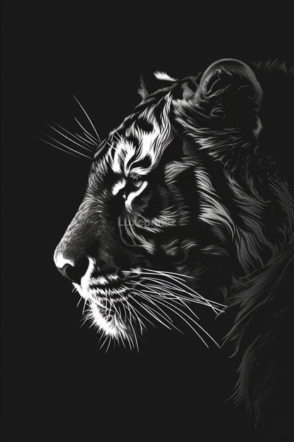 black tiger portrait-[Aluminium]-[Canvas]-[Poster]-[plexiglas]-luxeprintz
