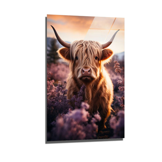 blossom highland cow-[Aluminium]-[Canvas]-[Poster]-[plexiglas]-luxeprintz