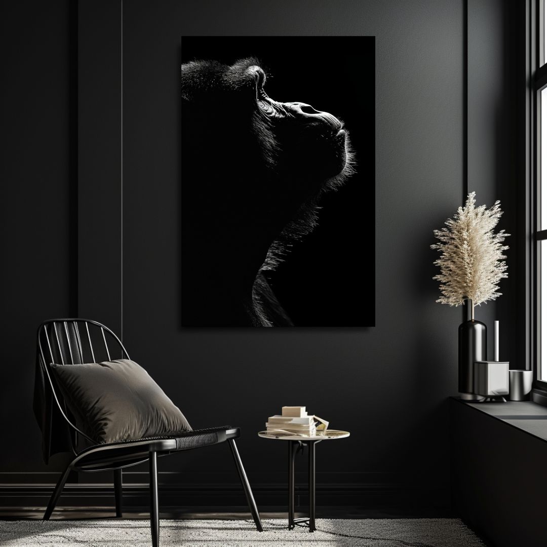 chimpansee noir-[Aluminium]-[Canvas]-[Poster]-[plexiglas]-luxeprintz