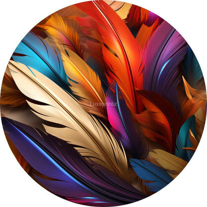 colorful feathers-[Aluminium]-[Canvas]-[Poster]-[plexiglas]-luxeprintz