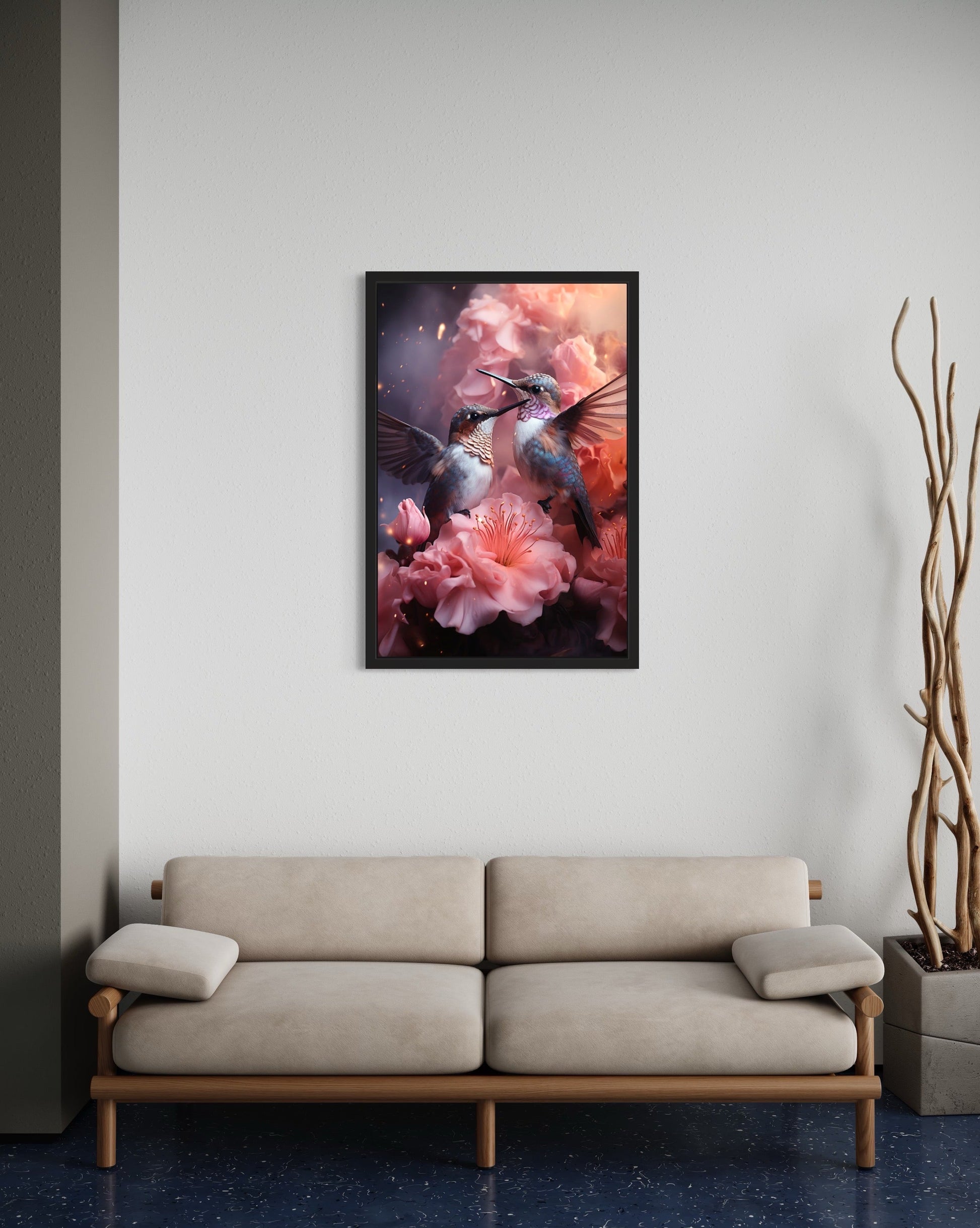 floral hummingbirds-[Aluminium]-[Canvas]-[Poster]-[plexiglas]-luxeprintz
