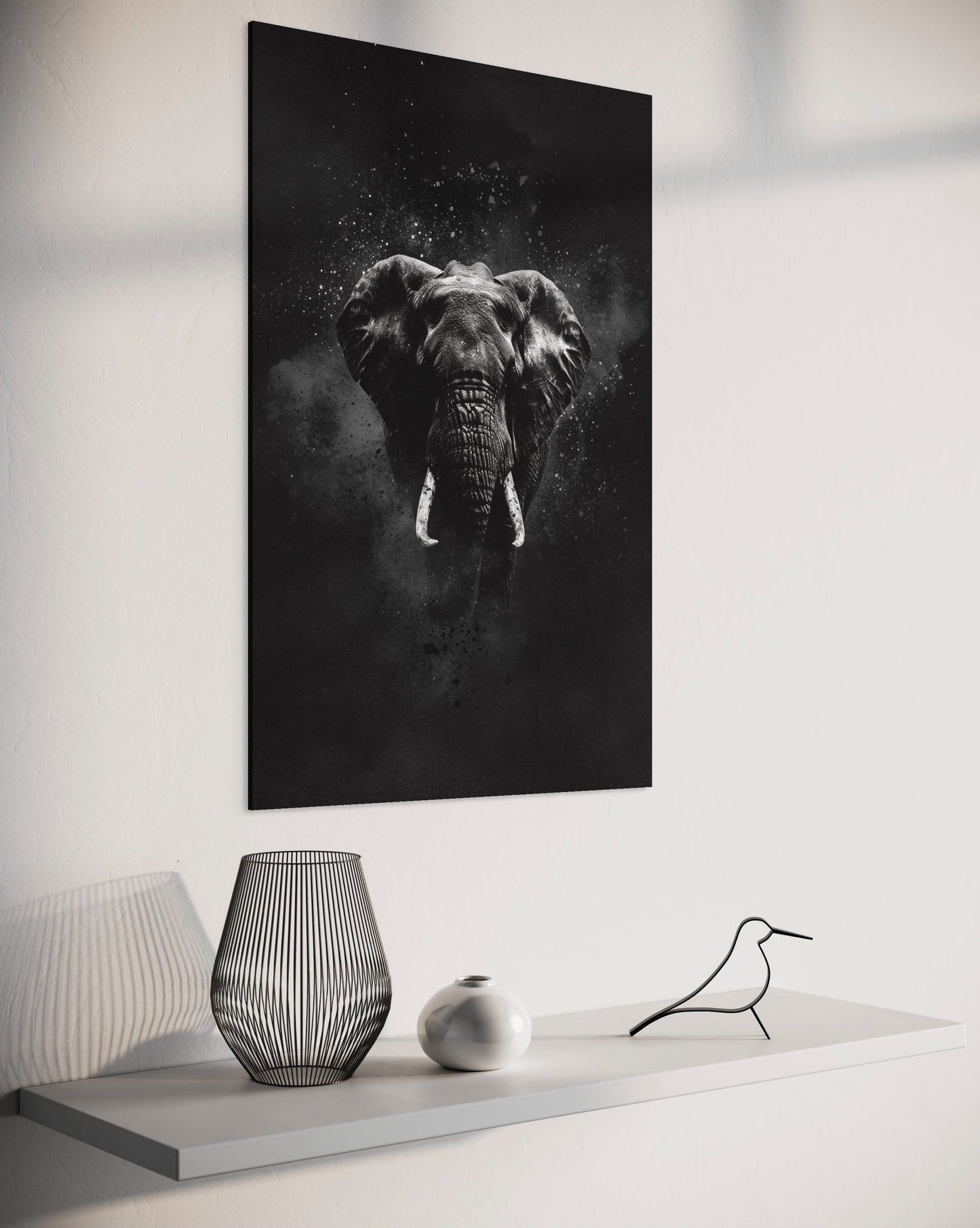midnight elephant noir-[Aluminium]-[Canvas]-[Poster]-[plexiglas]-luxeprintz