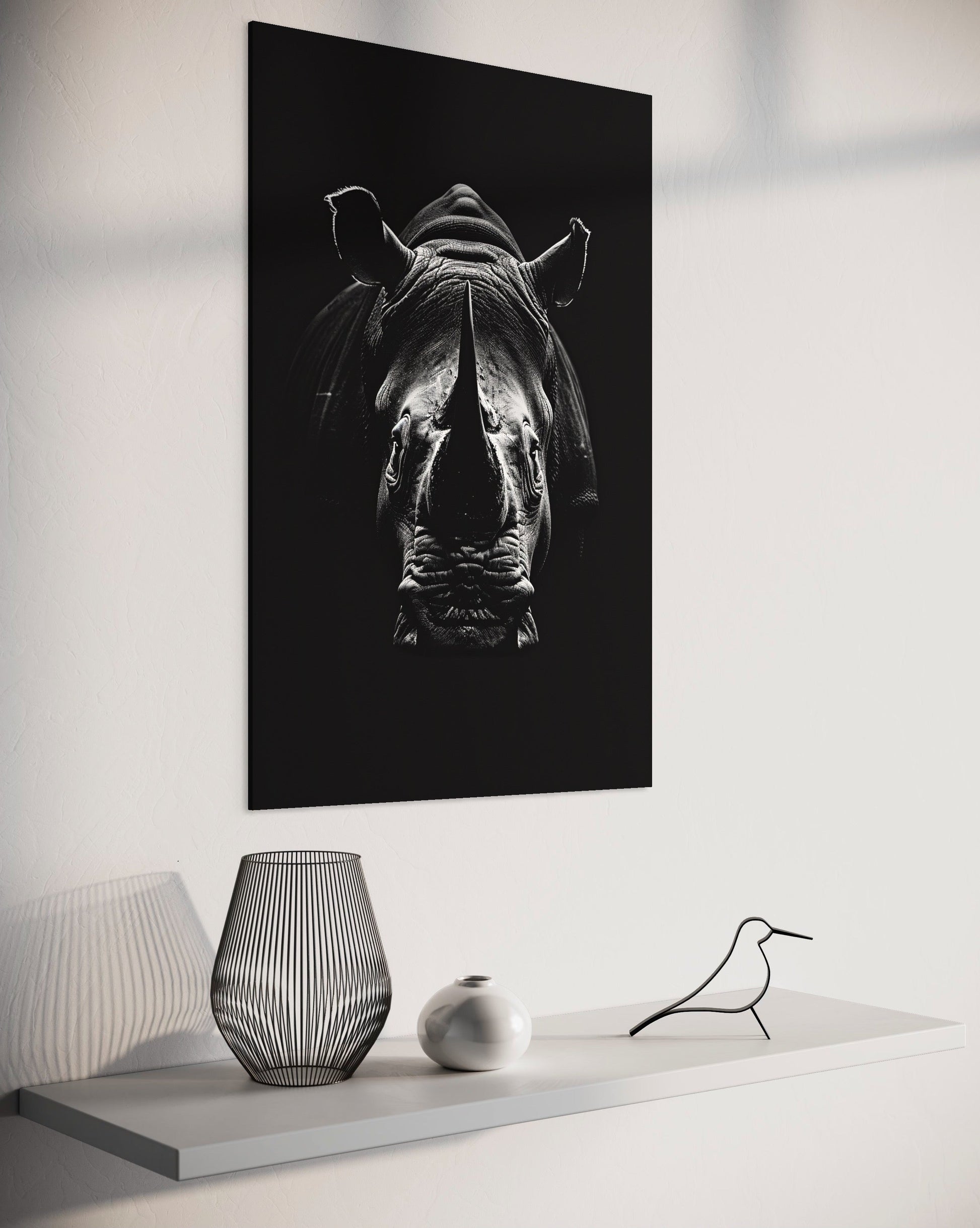 rhino noir portrait-[Aluminium]-[Canvas]-[Poster]-[plexiglas]-luxeprintz