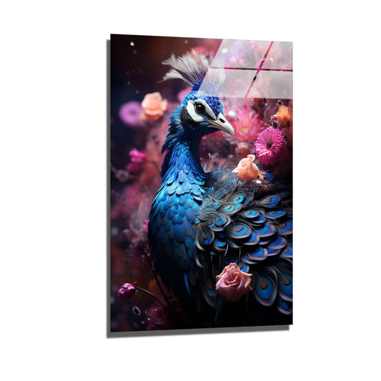 vibrant peacock-[Aluminium]-[Canvas]-[Poster]-[plexiglas]-luxeprintz