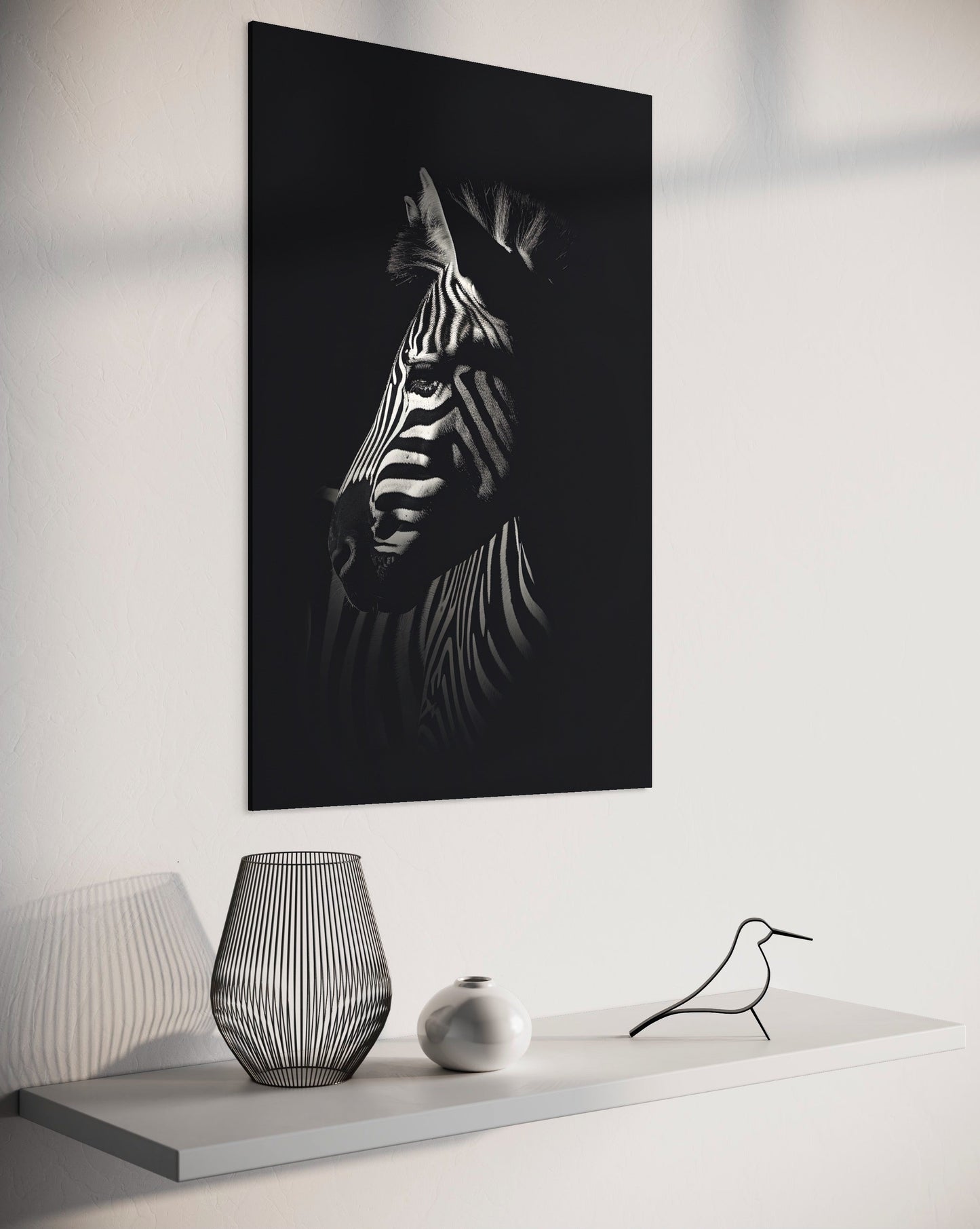 zebra portrait black-[Aluminium]-[Canvas]-[Poster]-[plexiglas]-luxeprintz