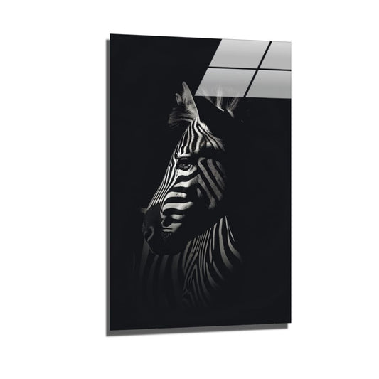 zebra portrait black-[Aluminium]-[Canvas]-[Poster]-[plexiglas]-luxeprintz