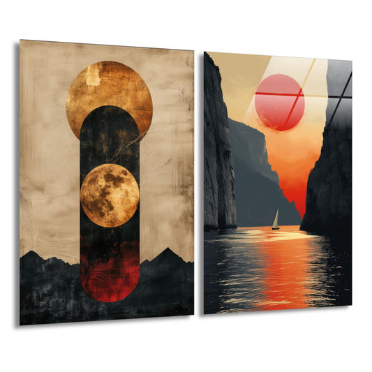 Mystic Moonscape & Sailor's mountain Escape / Bundel-[Aluminium]-[Canvas]-[Poster]-[plexiglas]-luxeprintz