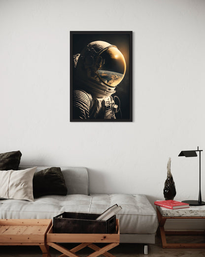 Black & Gold astronaut-[Aluminium]-[Canvas]-[Poster]-[plexiglas]-luxeprintz