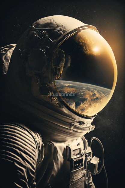 Black & Gold astronaut-[Aluminium]-[Canvas]-[Poster]-[plexiglas]-luxeprintz