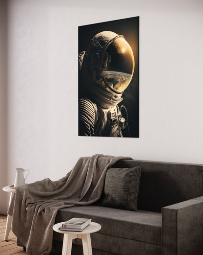 Black & Gold astronaut-[Aluminium]-[Canvas]-[Poster]-[plexiglas]-luxeprintz