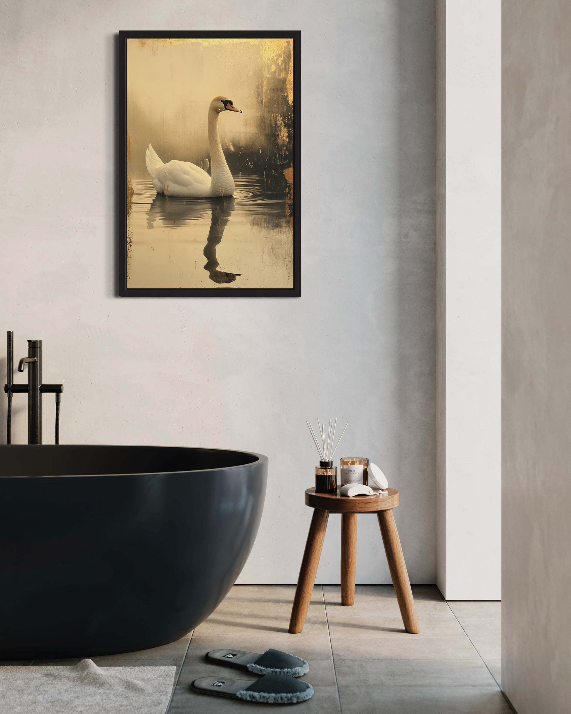 swan's golden glide-[Aluminium]-[Canvas]-[Poster]-[plexiglas]-luxeprintz