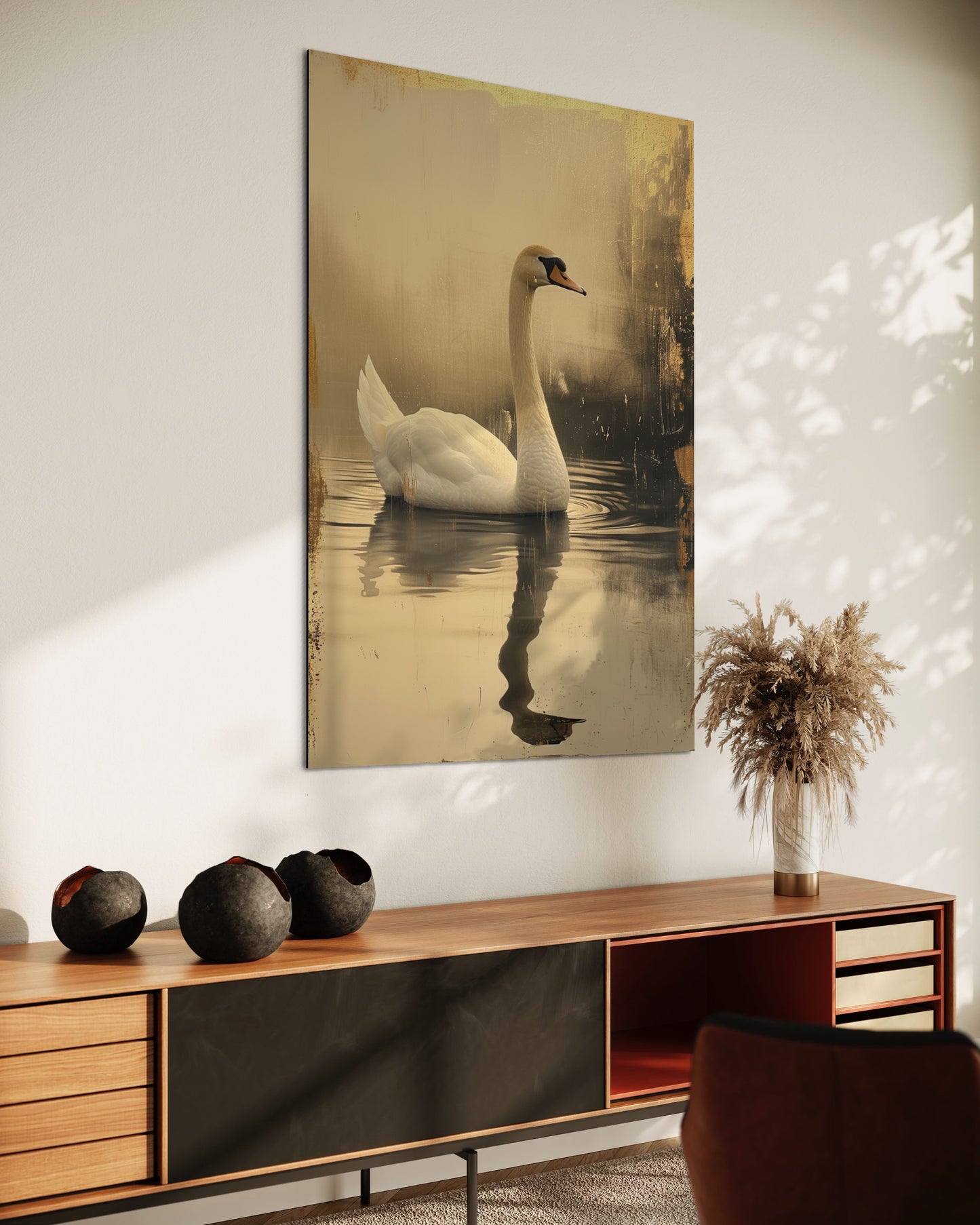 swan's golden glide-[Aluminium]-[Canvas]-[Poster]-[plexiglas]-luxeprintz