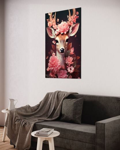 Pink Blossom Deer-[Aluminium]-[Canvas]-[Poster]-[plexiglas]-luxeprintz