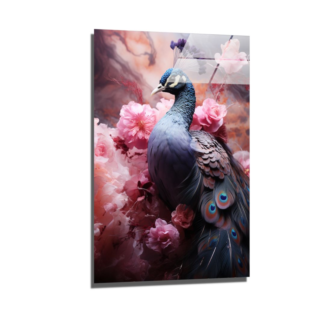 Lila Garden Series - Peacock & Hummingbird Drieluik-[Aluminium]-[Canvas]-[Poster]-[plexiglas]-luxeprintz