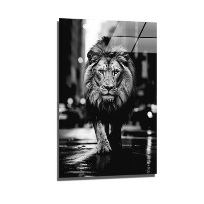 Lion's Silver Stride-[Aluminium]-[Canvas]-[Poster]-[plexiglas]-luxeprintz