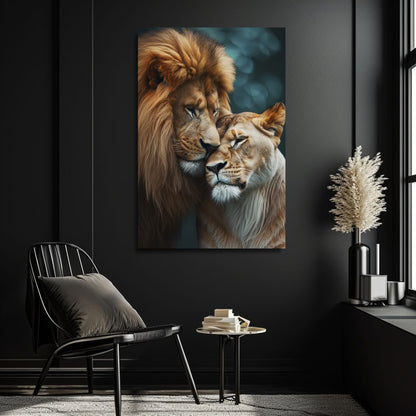 the lion's couple-[Aluminium]-[Canvas]-[Poster]-[plexiglas]-luxeprintz
