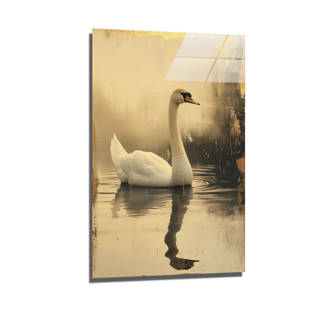 swan's golden glide-[Aluminium]-[Canvas]-[Poster]-[plexiglas]-luxeprintz