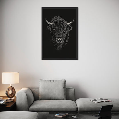 bison in black-[Aluminium]-[Canvas]-[Poster]-[plexiglas]-luxeprintz