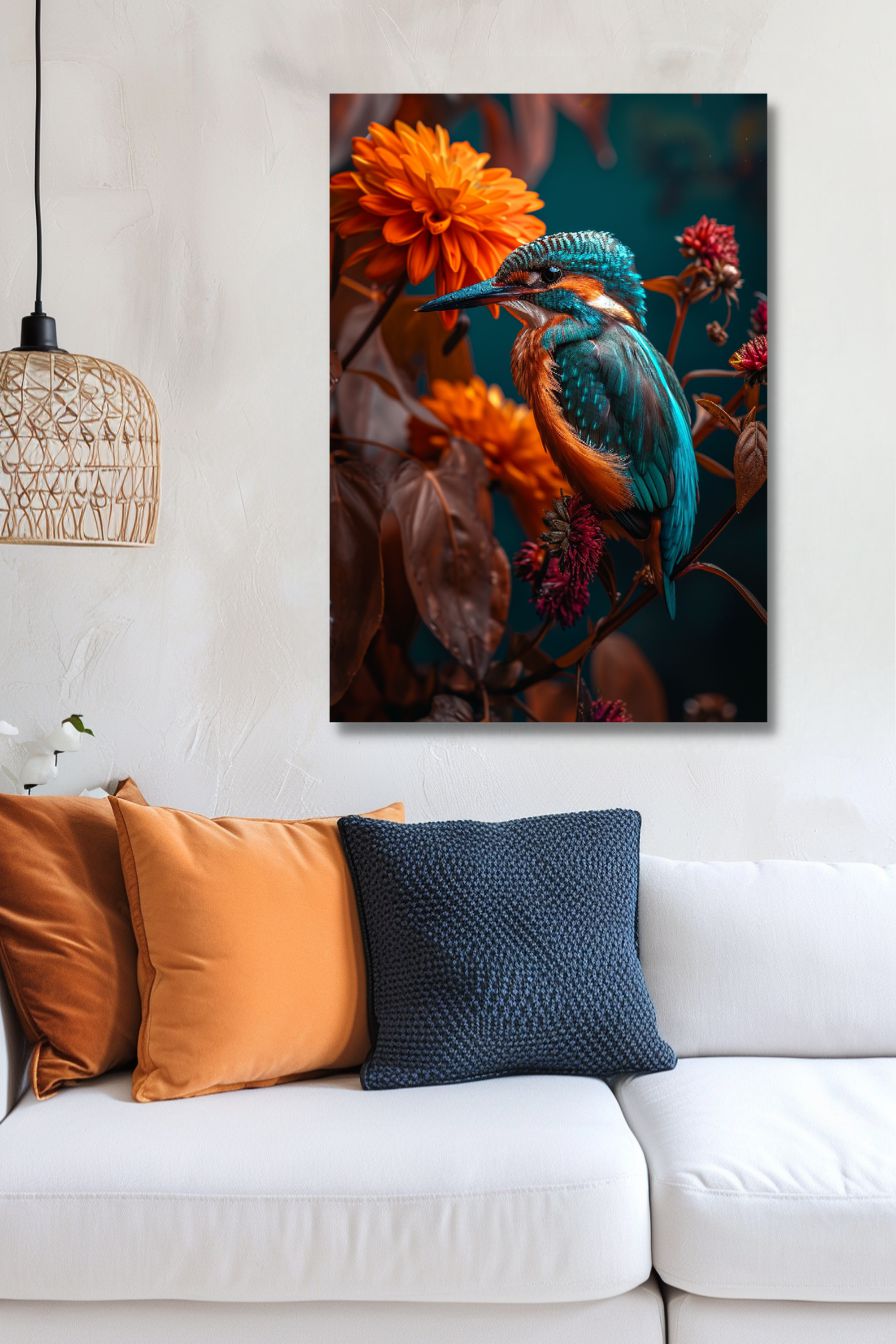 flower kingfisher-[Aluminium]-[Canvas]-[Poster]-[plexiglas]-luxeprintz