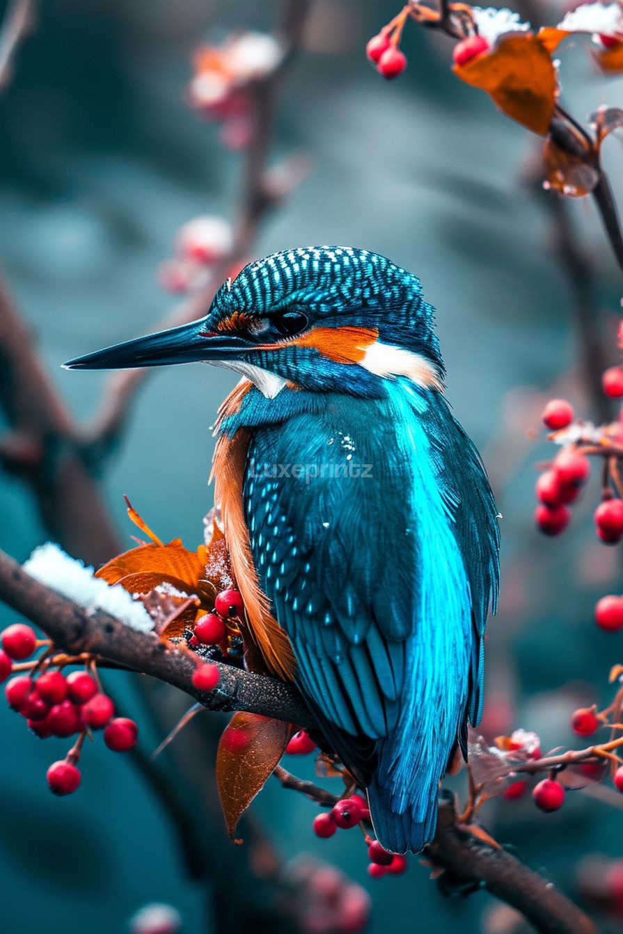 winter kingfisher-[Aluminium]-[Canvas]-[Poster]-[plexiglas]-luxeprintz